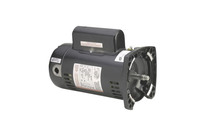 Century(R) SQ1152 Square Flange Full-Rated Two-Compartment Pool Filter Motor; 1.5 HP; 3450 RPM; 230 V; 48Y; Threaded Shaft