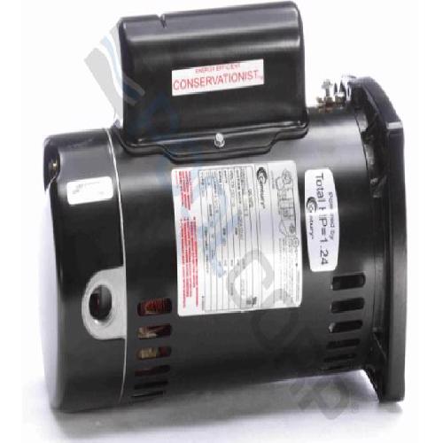 Century(R) QC1072 Square Flange Full-Rated Two-Compartment Pool Filter Motor; 0.75 HP; 3450 RPM; 115/230 V; 48Y; Threaded Shaft