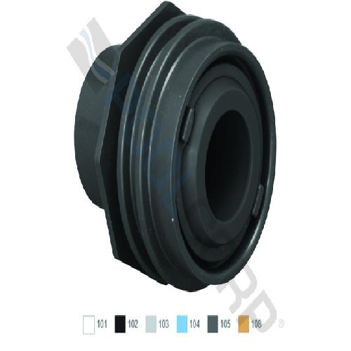 AquaStar Pool Products 302 Flush Mount Return Fitting with Water Stop; 1 Inch x 1-1/2 Inch Slip In; UV-Resistant ABS; Black