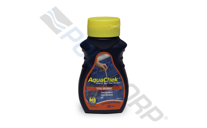Hach 521252A AquaChek(R) 4-In-1 Test Strip; Total Bromine/pH/Total Alkalinity/Total Hardness Testing; Red; 50 Strips/Bottle