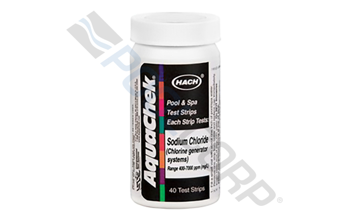 Hach 561161 Aquacheck(R) Salt Titrator; Salt (as Sodium Chloride) Testing Parameter; 400 to 7000 ppm Range; White; 40 Strips/Bottle; 6 Bottles/Case