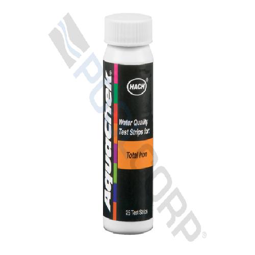 Hach 661455E AquaChek(R) Test Strip; Total Iron Testing; 25 Strips/Bottle; 6 Bottles/Case