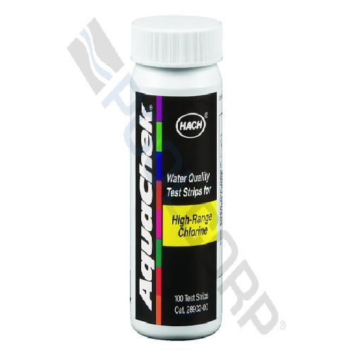 Hach 652013 AquaChek(R) Test Strip; Free Chlorine up to 600ppm Testing; 100 Strips/Bottle; 6 Bottles/Case