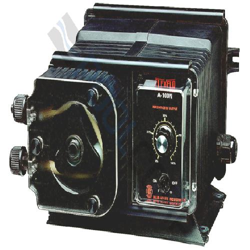 Blue White Industries A1N10A-7T Flexflo(R) A-100N Peristaltic Metering Pump with Analog Timer For Chemical Feeders; 7/16 Inch OD; 52.5 gpd; Polypropylene; 115 V-60 Hz; 50 psi