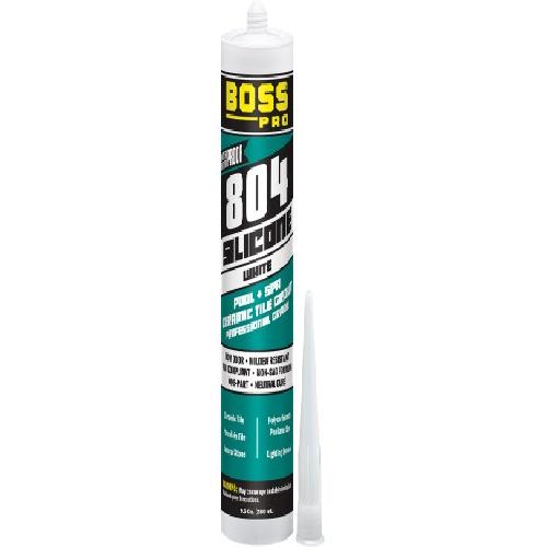 Soudal Accumetric; 142309 BOSS(R) 804 Series Neutral Cure Silicone Ceramic Tile Grout; 10.3 oz Cartridge; Silver; 12/Case