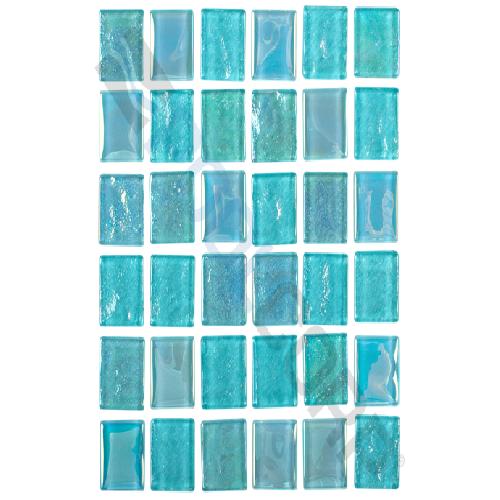 NPT TILE; EQX-WINTER Tile; Icy Teal Design; 1 Inch x 1 Inch; 1 sq-ft/Sheet; 15 sq-ft/Case