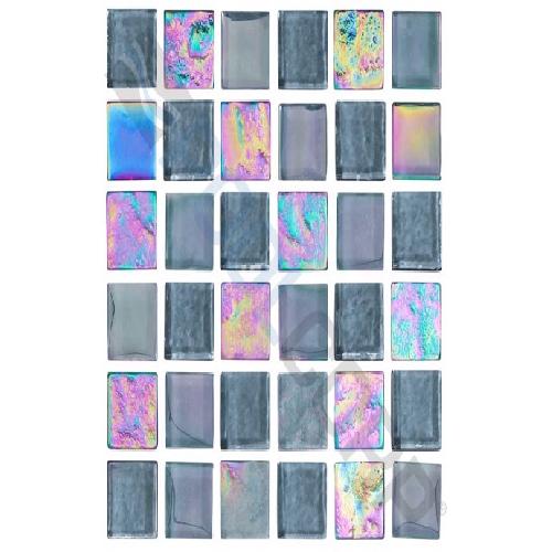 NPT TILE; EQX-OBSIDIAN Tile; Black Steel Design; 1 Inch x 1 Inch; 1 sq-ft/Sheet; 15 sq-ft/Case