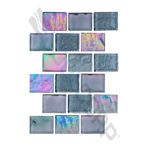 NPT TILE; EQX-OBSIDIAN1X2 Tile; Black Steel Design; 1 Inch x 2 Inch; 1 sq-ft/Sheet; 15 sq-ft/Case