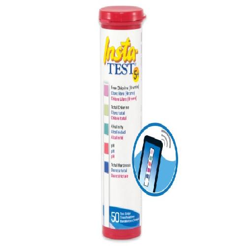 Lamotte 2977-BC-12 Insta-Test(R) 5 Plus Test Strip; Free Chlorine/Bromine/Total Chlorine/Alkalinity/pH/Total Hardness Testing; White; 50/Bottle; 12/Pack
