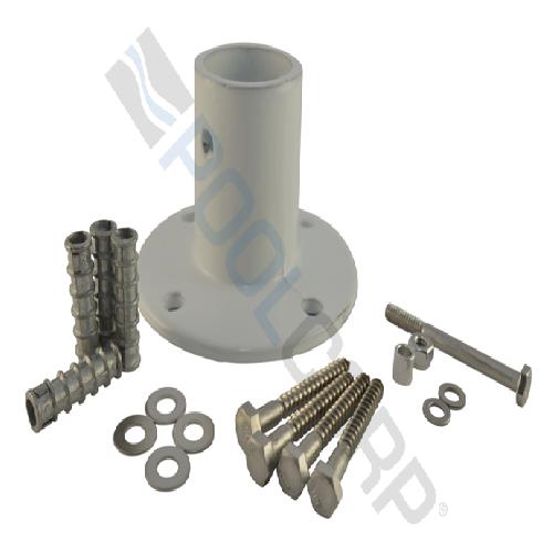 Permacast PF-3119-A Slide Flange with Mounting Hardware For 1.9 Inch OD Tubing Rails; Aluminum; Powder Coated White