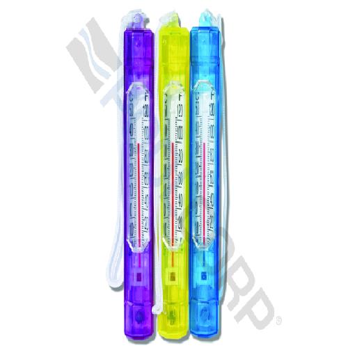 Poolmaster 25393 Briteline Premium Thermometer; 8 Inch x 1-1/4 Inch Dia; Injection-Molded; Translucent