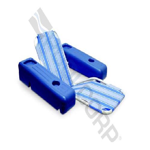 Poolmaster(R) Incorporated; 70727; Mattresses & Lounges; Caribbean Floating Lounge; Includes: built-in accessory tray; Color: Blue/White Stripes