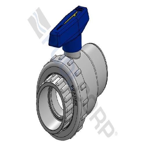 Praher Plastics Canada Ltd; 200-010; 2" Single Union Ball Valve Skt X Skt
