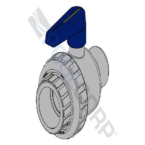 Praher Plastics Canada Ltd; 150-015; 1.50" Single Union Ball Valve Mip X Fip