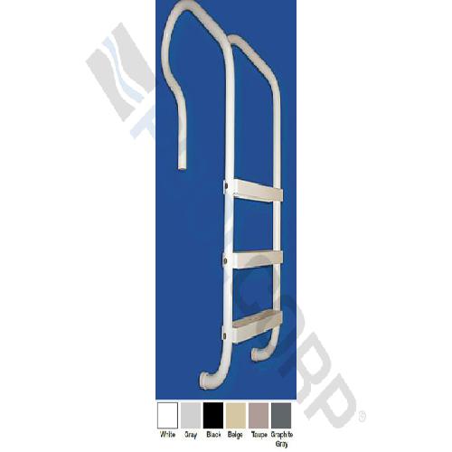 Saftron P-421-LP3-G 3-Step Elite Ladder with High Impact Polymer Tread; 53 Inch Height x 21 Inch Width; Gray