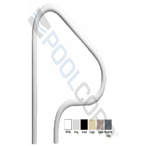 Saftron P-326-RTD-W 3-Bend Classic Style Return to Deck Mount Figure-4 Hand and Grab Rail with Escutcheons; 30 Inch Height x 26 Inch Width; 0.25 Inch Wall Thickness; High Impact Polymer; White
