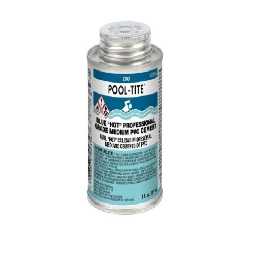 Oatey Supply Chain Services Inc; 2356S; United Elchem 8 Ounce Pool-Tite PVC Medium “Hot” Blue Cement